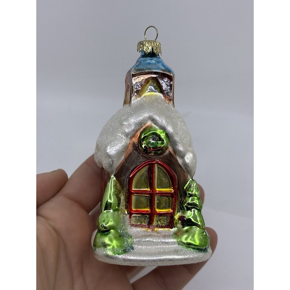 Old World Church Glass Ornament Christmas  4" - Picture 2 of 5